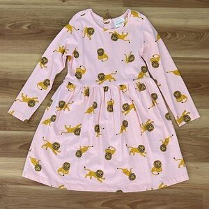 Hanna Andersson Pink Lion Dress Size 120 6/7